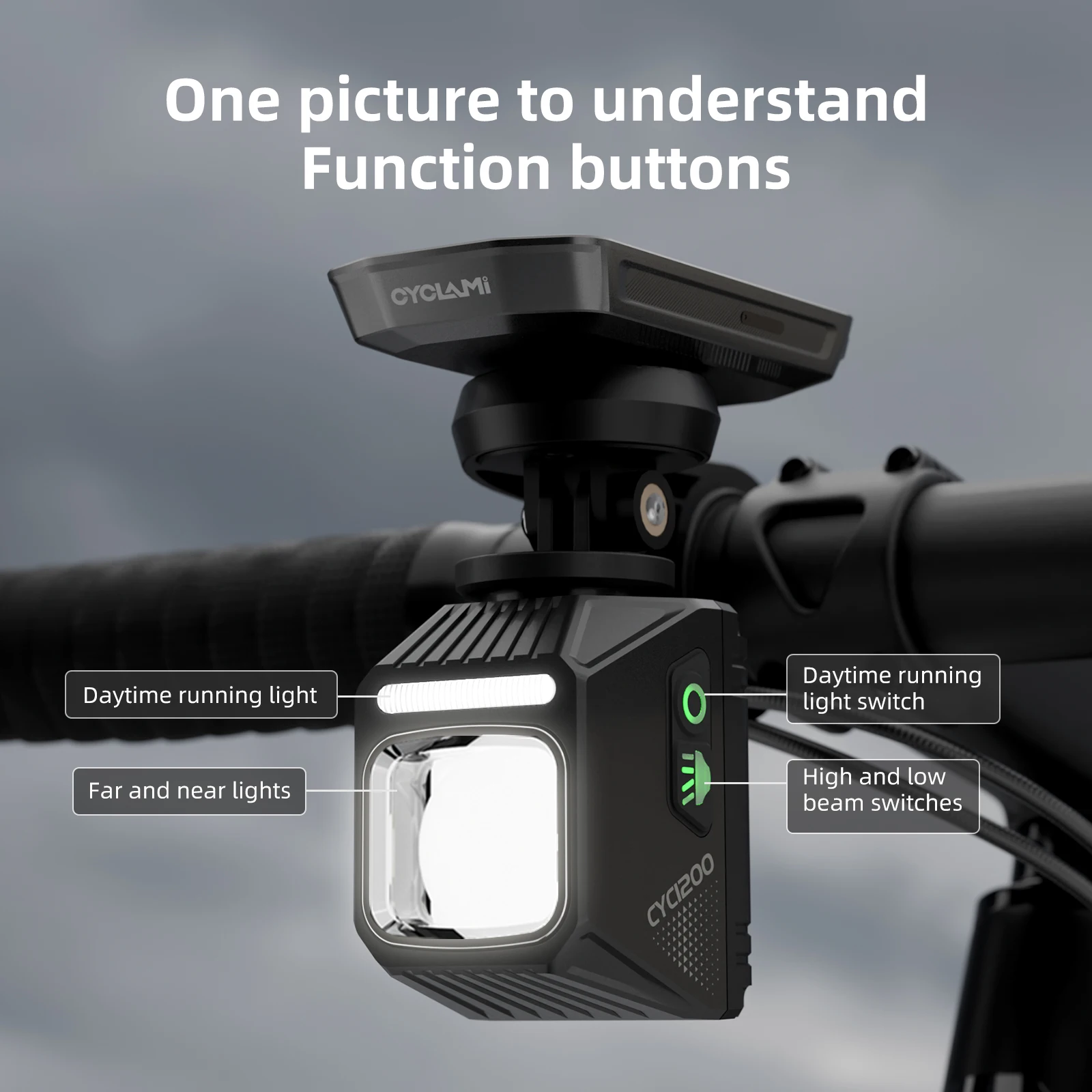 Cyclami farol de bicicleta linha de corte, guidão de bicicleta, luz suspensa frontal, lanterna de estrada mtb, acessórios de ciclismo