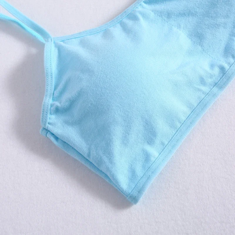 Young Girls Solid Soft Cotton Bra Puberty Teenage Breathable Underwear Kid Cloth teenage girls clothing 1416years