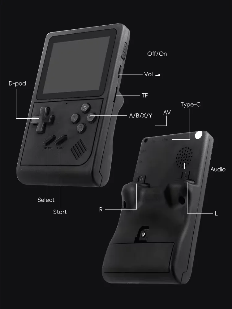 GB300 ريترو وحدة التحكم المحمولة |   2000+ ألعاب مدمجة لخرطوشة NES/SNES/GBA وG Gameboy |   لاعب محمول هدية للأطفال