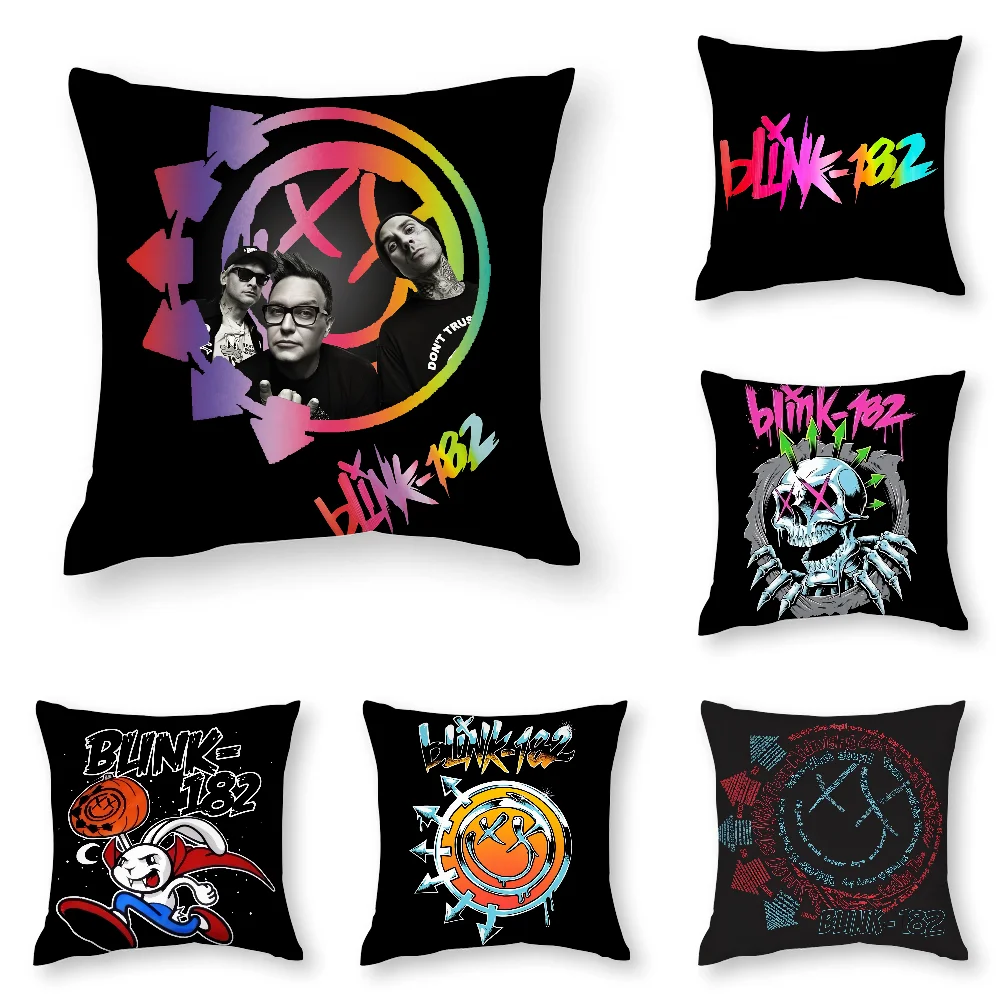 

B-BLINK-182 Hot Band Pillow Case 3D Print Polyester Fiber 45*45 cm Home Sofa Throw Pillow Cover Decoration Festival Gift