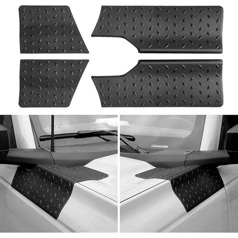 For Ford Bronco 2021 2022 2023 Cowl Body Armor Side Corner Guard Cover Parts Accessories Corner Guard Trim .4PCS Black