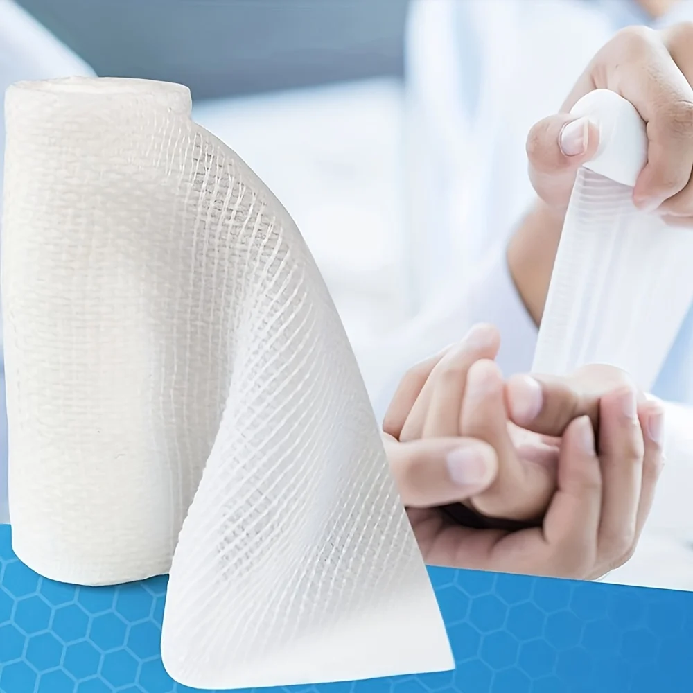 10 Rolls Breathable Gauze Bandage Rolls，Flexible & Secure Fit, Multipurpose Mummy Bandage