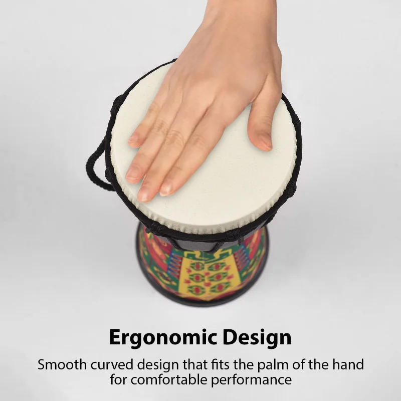 4 Inch African Drum Portable Hand Drum Lightweight Hand Clapping Drum Bongo Drum for Beginner Traditional Percussion Instrument