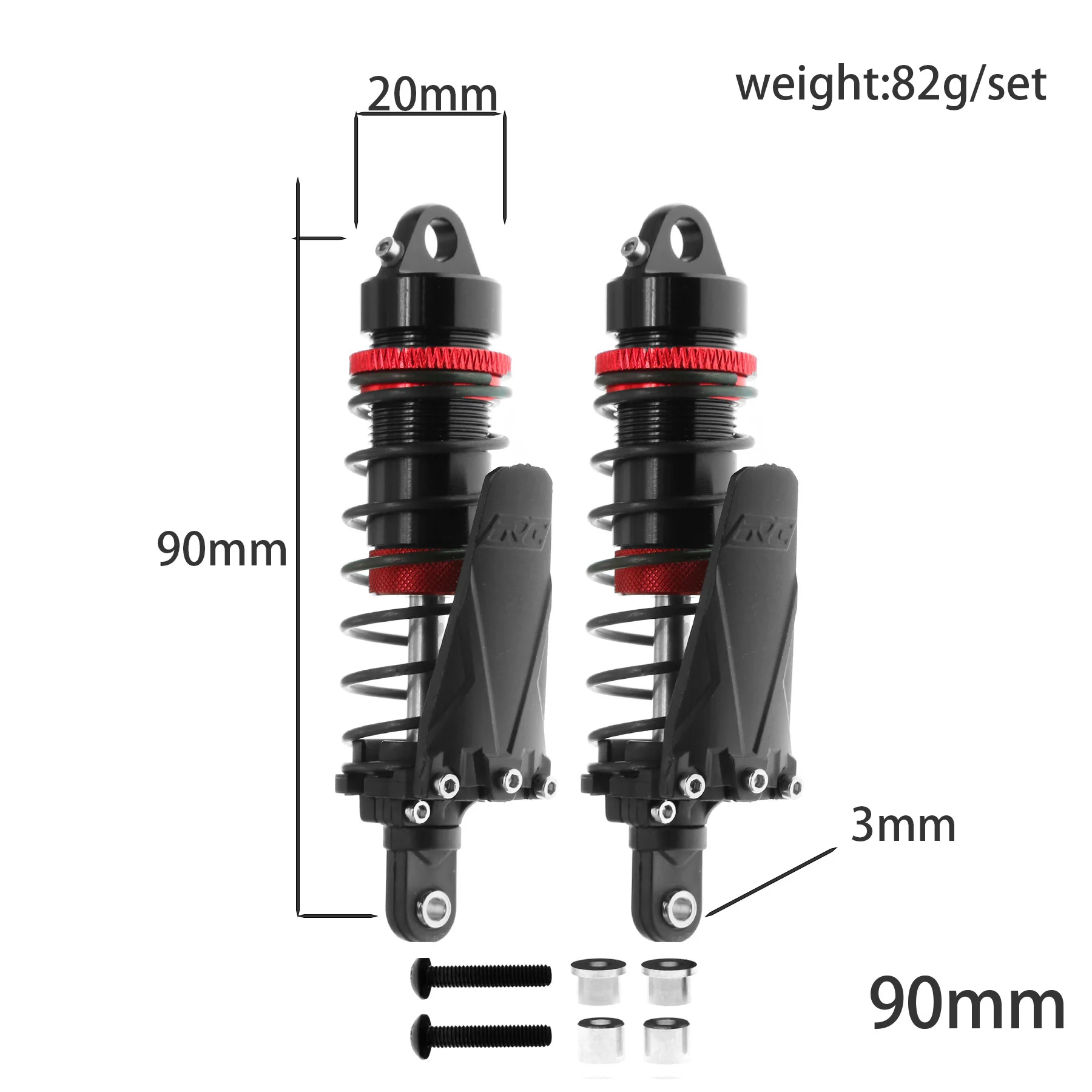 RS Aluminium Schokdemper 90/95/105/115mm Demper Voor 1/10 RC Crawler Auto Vliegende God korte Kaart Grote Voet Auto Model Auto Upgrade