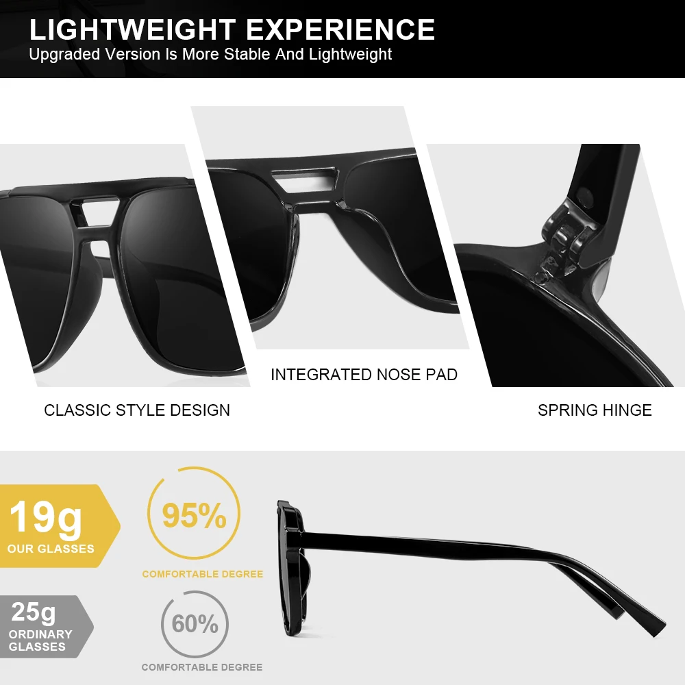 CRIXALIS 2Pcs Unisex Plastic Geometric Frame Fashion Sunglasses For Men Street Photography Travel Concave Shape Shade UV400