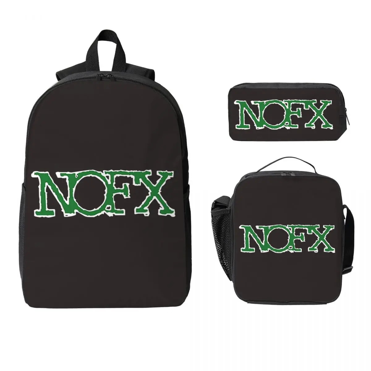 

Nofx Band Final Tour Skull Backpack Boys Girls BookBag School Bag Computer Shoulder Bags 3ps Insulated Lunch Bag Pencil Case