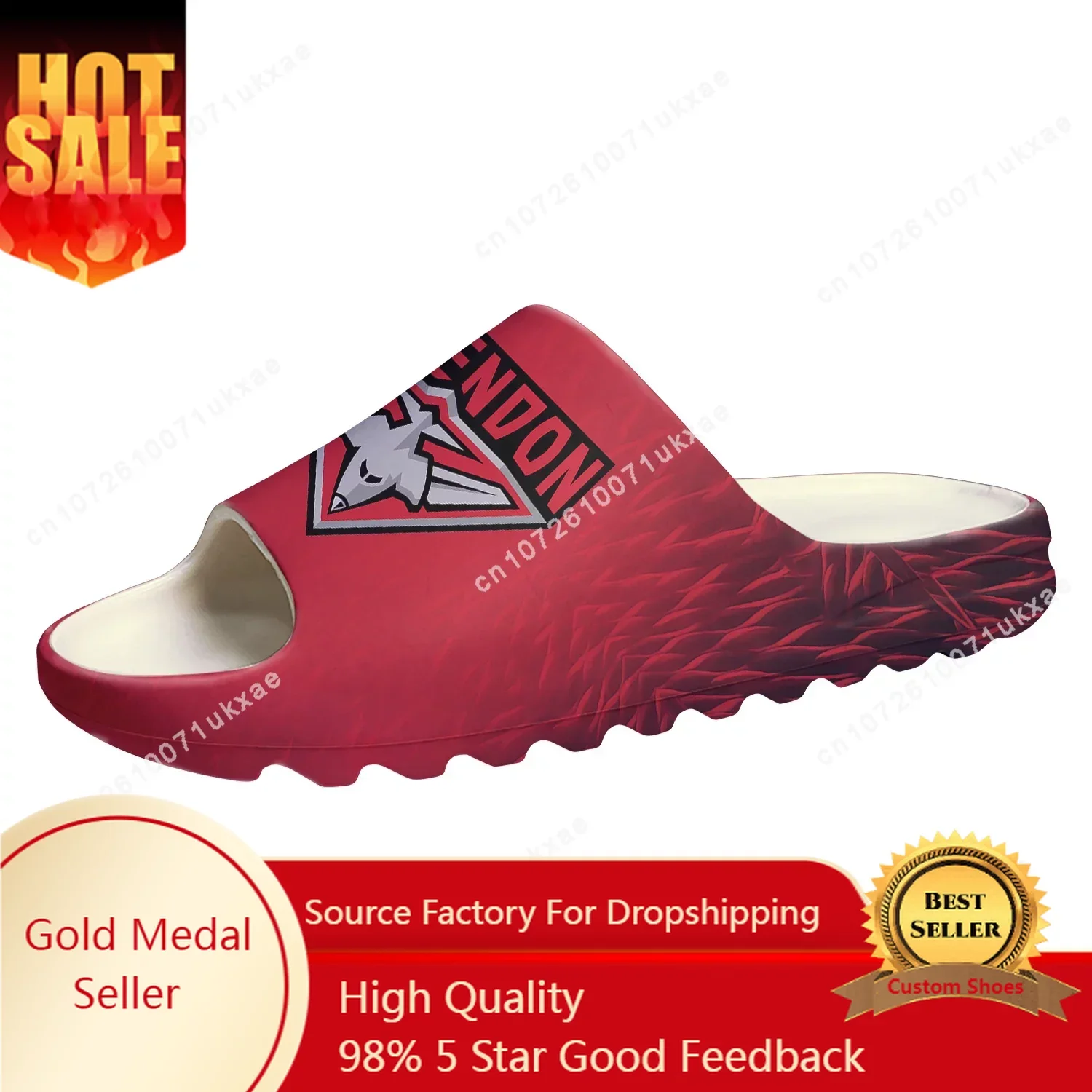 

Essendon Bombers Australian Football Soft Sole Sllipers Home Clogs Step On Water Shoes Mens Womens Teenager Customized Sandals