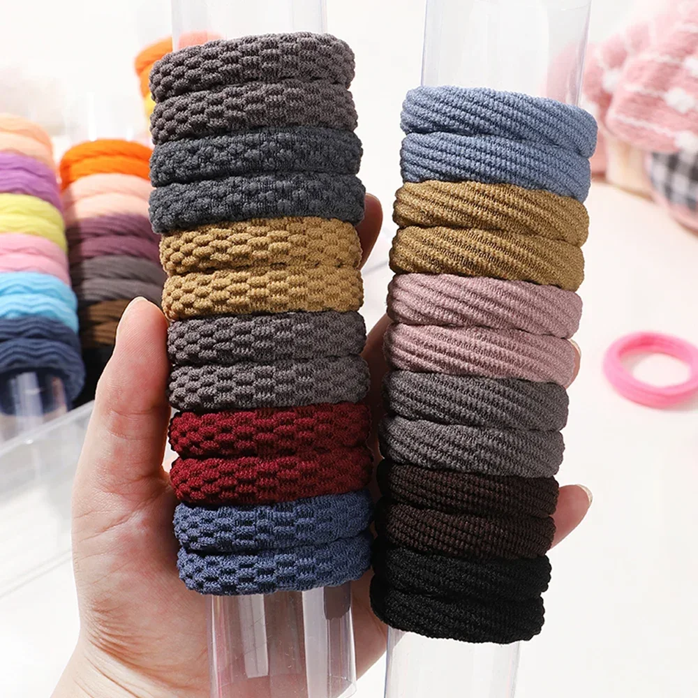 12 Stuks Vrouwen Meisjes Eenvoudige Basic Elastische Haarbanden Stropdassen Chouchou Paardenstaart Houder Elastiekjes Mode Hoofdband Haaraccessoires