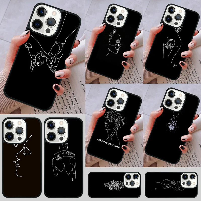 Minimal Line Aesthetics Art Phone Case cover For iPhone 14 13 15 16 Pro Max Coque 12 11 Pro Max For Apple 8 PLUS 7 6S XS