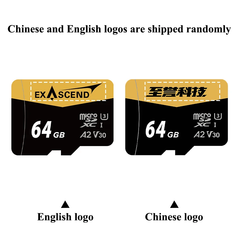 Exascend Micro SD Card Catalyst A2 V30 U3 MicroSDXC High Seed 180MB/s Memory Card 64GB 128GB 256GB TF Card for Phone UAV