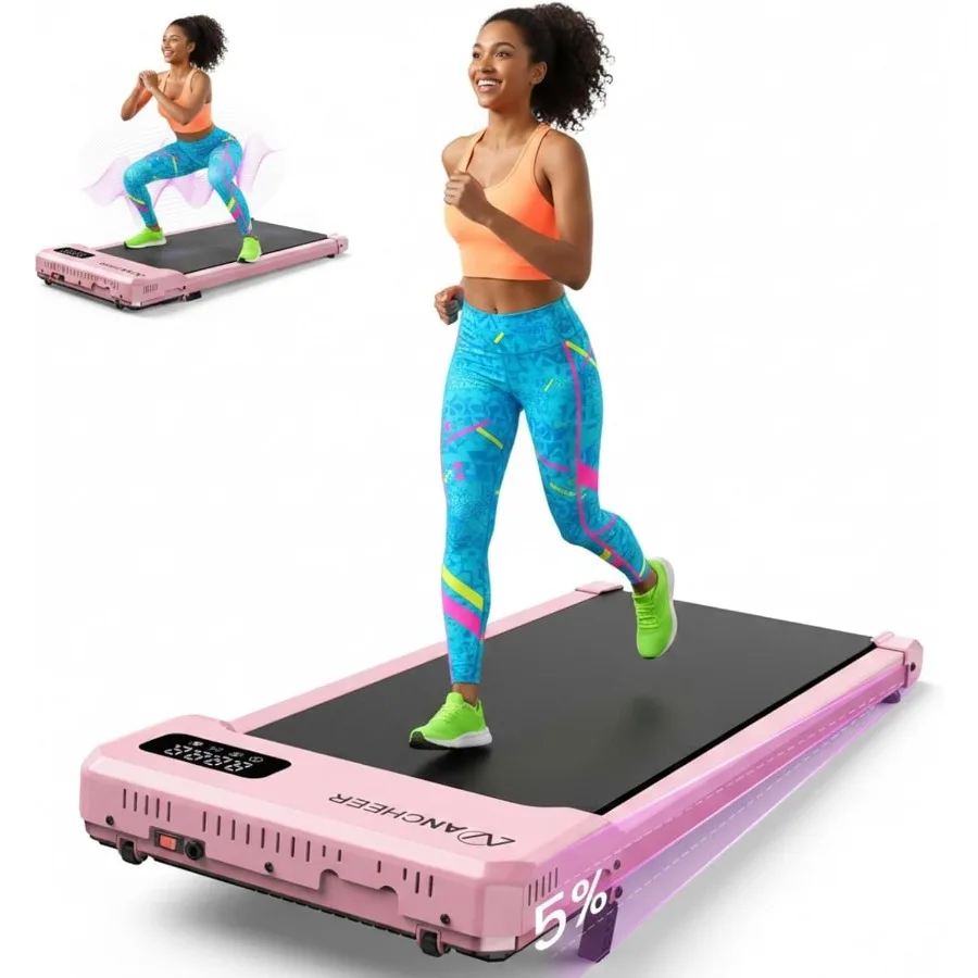 Walking Pad Under Desk Treadmill with Vibration Plate Incline for home office use, steel frame, black, compact foldable design