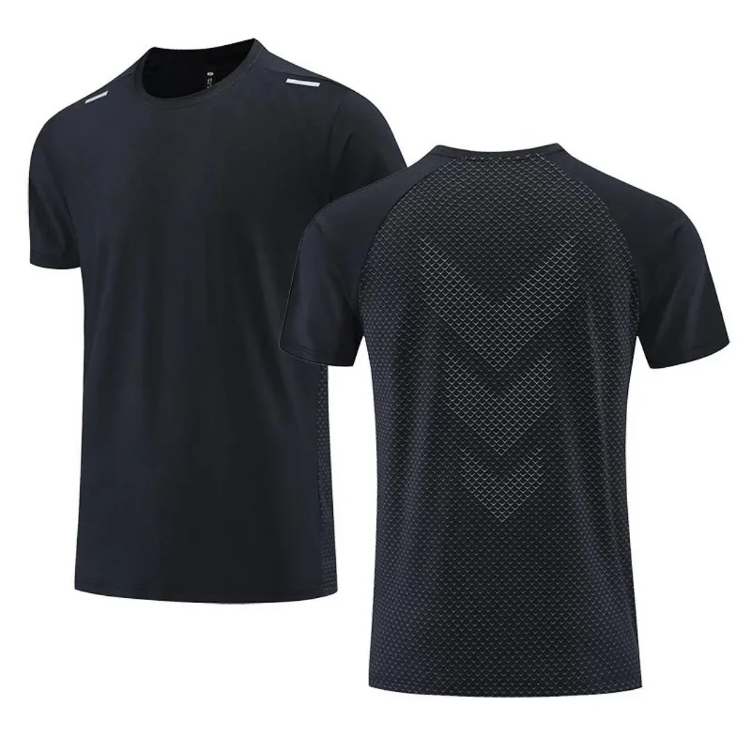 Minimalist Striped Pattern Print Ｍen Short Sleeved Ｏutdoor Daily Sport Quick Drying Men's T-shirt Casual Fashion O-neck Pullover