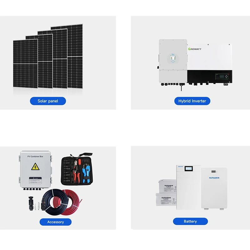 Sunwave Solar System 5kW 10kW 15 kWh Photovoltaic Kit Complete Hybrid Offgrid Solar Power System Home 5000Watt