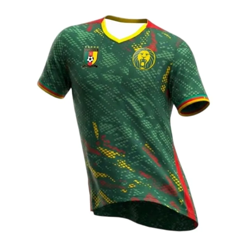 2026 New Cameroon Home and Away Jersey Collection Men's Short Sleeved Unisex Sports Training Breathable T-shirt Family Matching