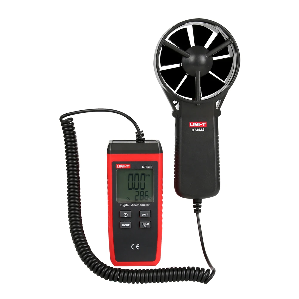UT363S Mini-anemometer Windsnelheidstester met temperatuur LCD-scherm Luchtstroomsnelheid MAX AVG-meting Windniveau 1 12
