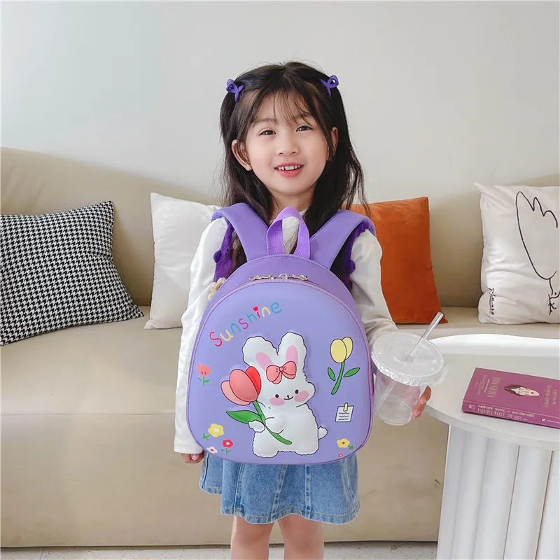 New Children's Fashion Hard Shell Bag Cute Rabbit Flower Kindergarten Backpack for Girls Three-dimensional EVA Eggshell Backpack