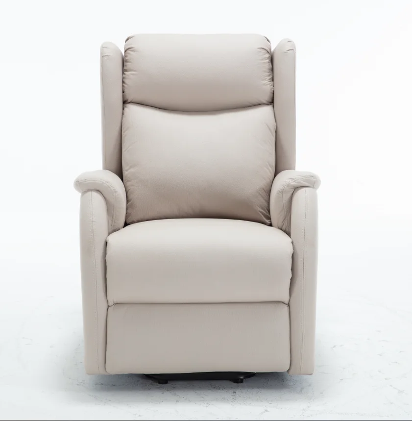 أريكة استلقاء مريحة باللون البيج لكرسي المسنين، أريكة قراءة منجدة قابلة للتعديل، أريكة واحدة لغرفة المعيشة وغرفة النوم #1