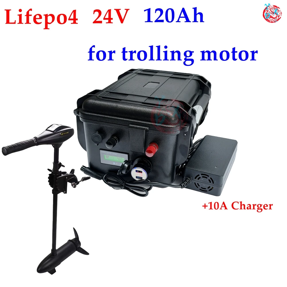 4V 120Ah 100Ah LiFepo4 lithium rion battery pack with BMS 150A for fishing boat motor AGV car truck Marine Caravan +10A charger