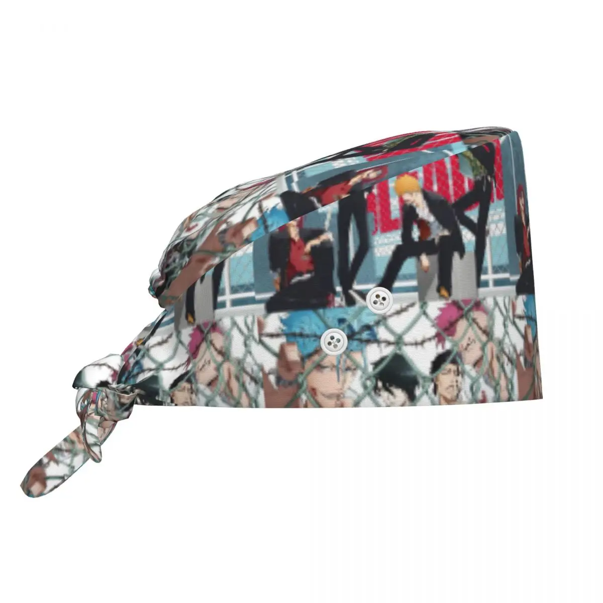 

Custom Bleach Anime Medical Staff Scrubs Hat With Button Unisex Doctor Nursing Surgical Cap Scrub Caps