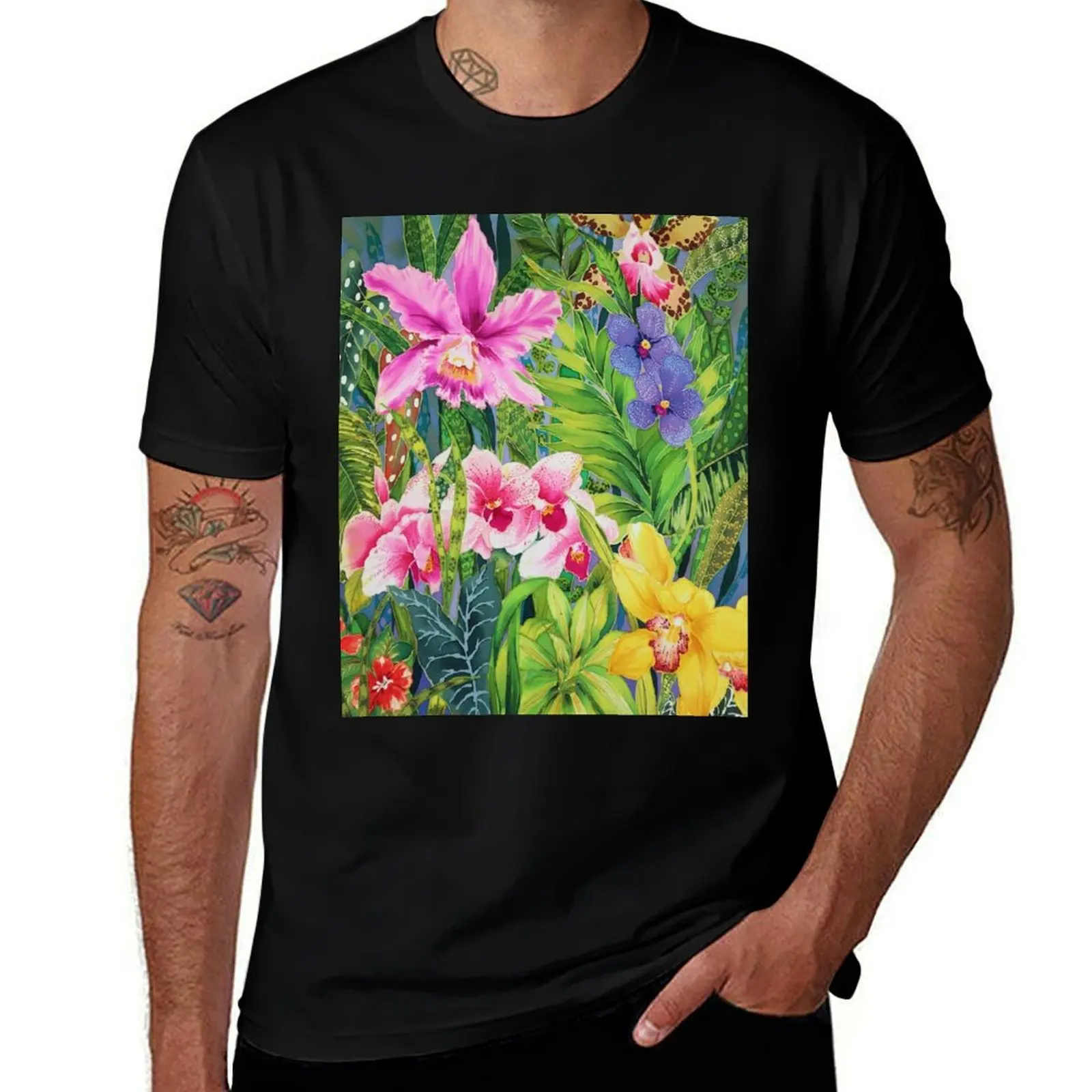 Assorted Orchids T-Shirt hippie clothes sweat shirts graphic outfits for men