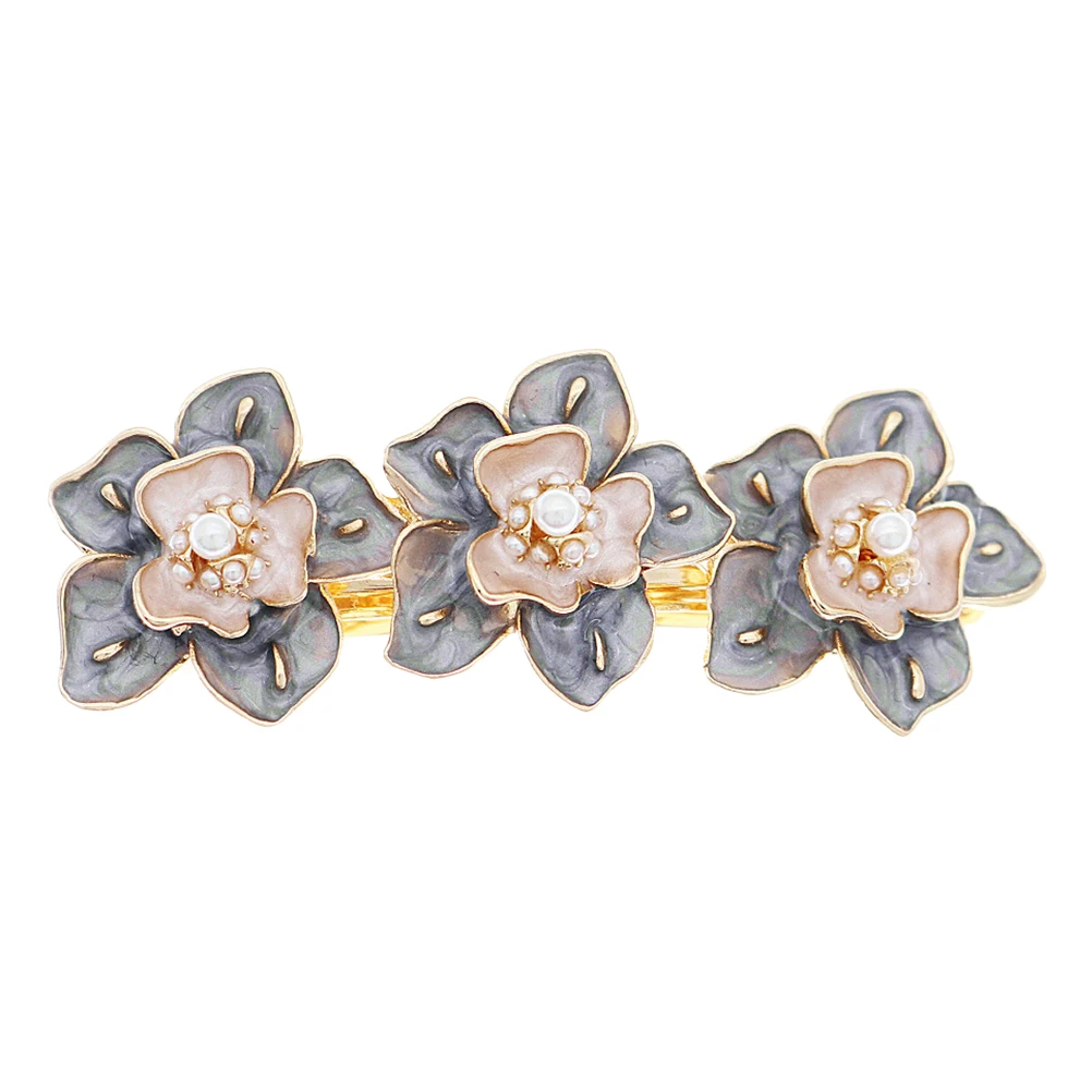 

Pearl Rhinestone Clips ABS Zinc Alloy Wedding Floral Flower Hair Barrette Accessories Styling Tools Women Girls Hair Decor