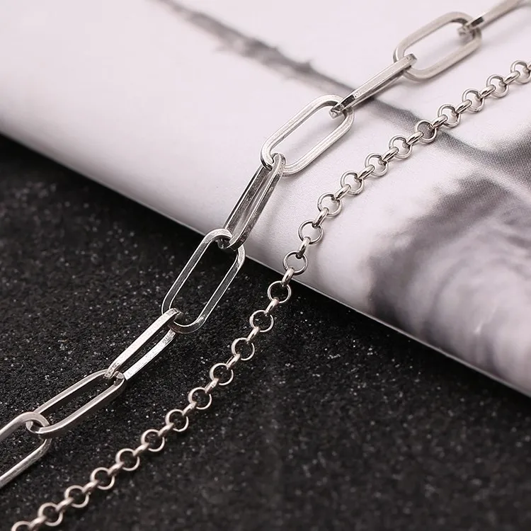 Collar de plata de ley S925 Vintage Virgen María diseño de moda urbana europea y americana sentido joyería de pareja Vintage