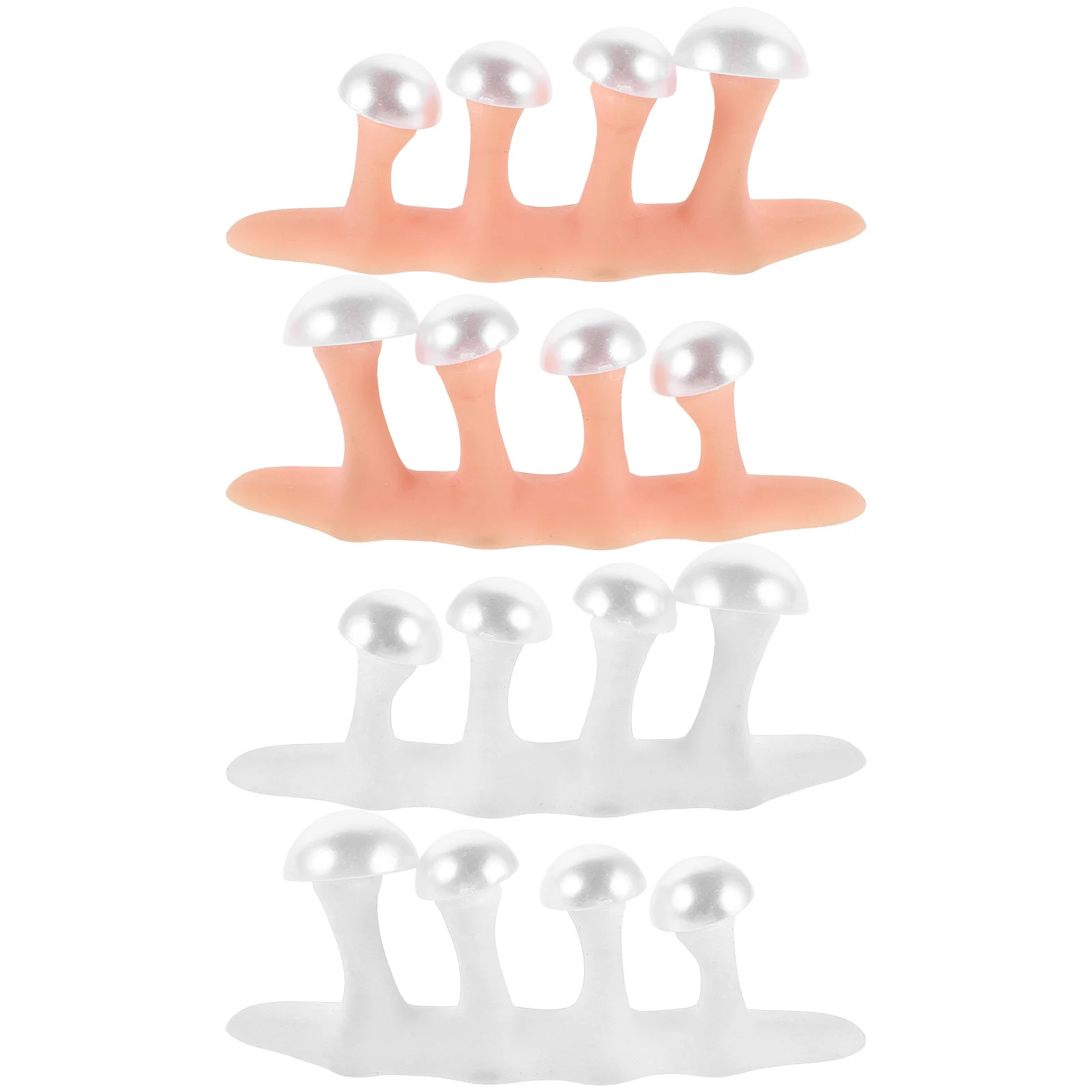 

2Sets Soft Silicone Toe Separators Elegant Beige Strawberry Design Pedicure Nail Tools for Women Men Manicure Kits