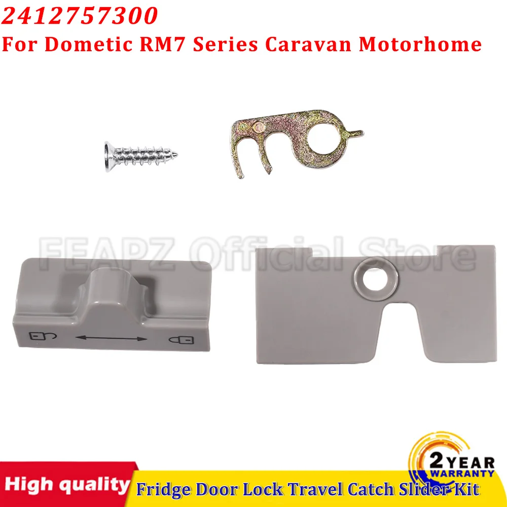 

Fridge Door Lock Travel Catch Slider Kit 2412757300 Suitable For Dometic RM7 Series Caravan Motorhome Assembly