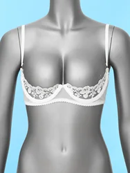 Sujetador con copas abiertas para mujer, Top transparente, copas florales, lencería Sexy de encaje, Bralette sin aros, ropa interior exótica para dormir