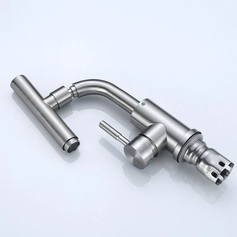 304 Stainless Steel Basin Faucet Hot and Cold Water Rotary Table Washbasin M-G4301