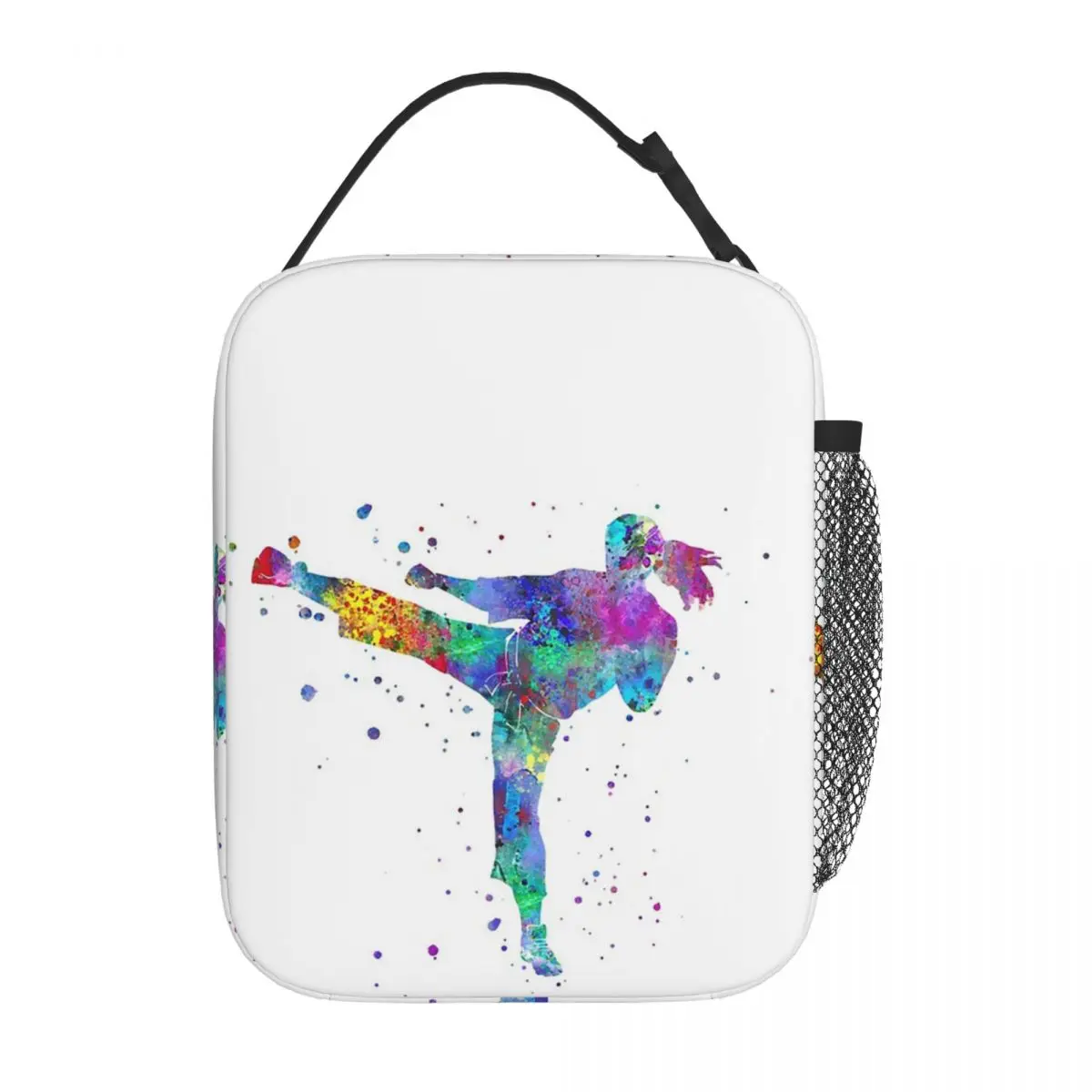 Karate Fighter Girl Insulated Lunch Bag for Women Children Leakproof Food Boxes Thermal Lunch Box Tote
