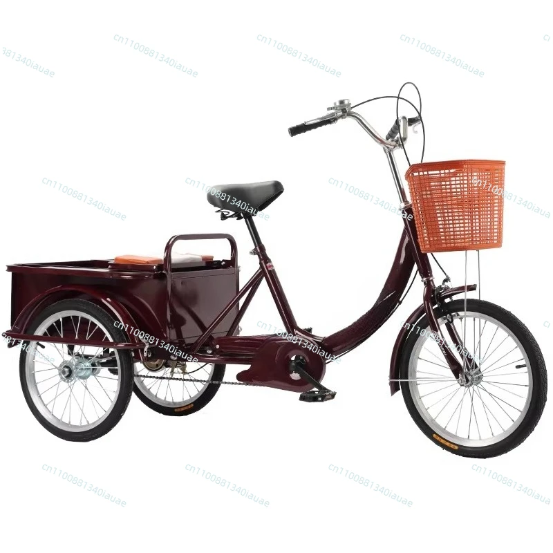 

Elderly Pedal Adult Human Tricycle Self-leisure Travel Vehicle Shopping Cart Elderly Travel Tricycle Pedal