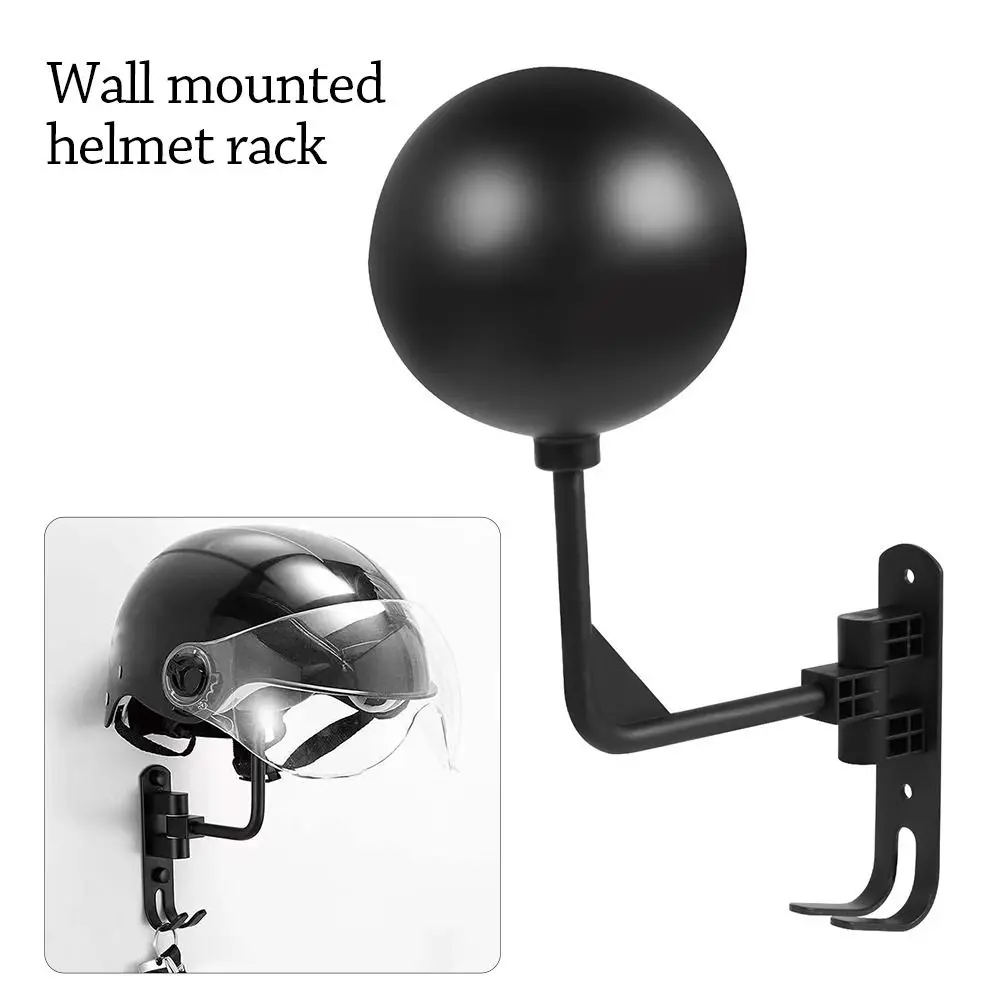 Universal Wall Mount Motorcycle Helmet Rack Metal 180 Degree Rotation Bike Helmet Holder Hanger Display Stand