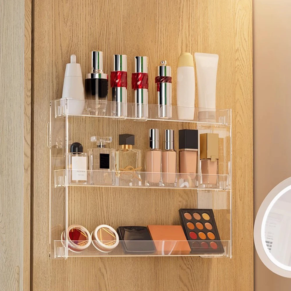 

2PCS 3 Layers Acrylic Nail Polish Display Rack Transparent Cosmetic Organizer Multi-layer Simple Mounting Rack Stand Holder