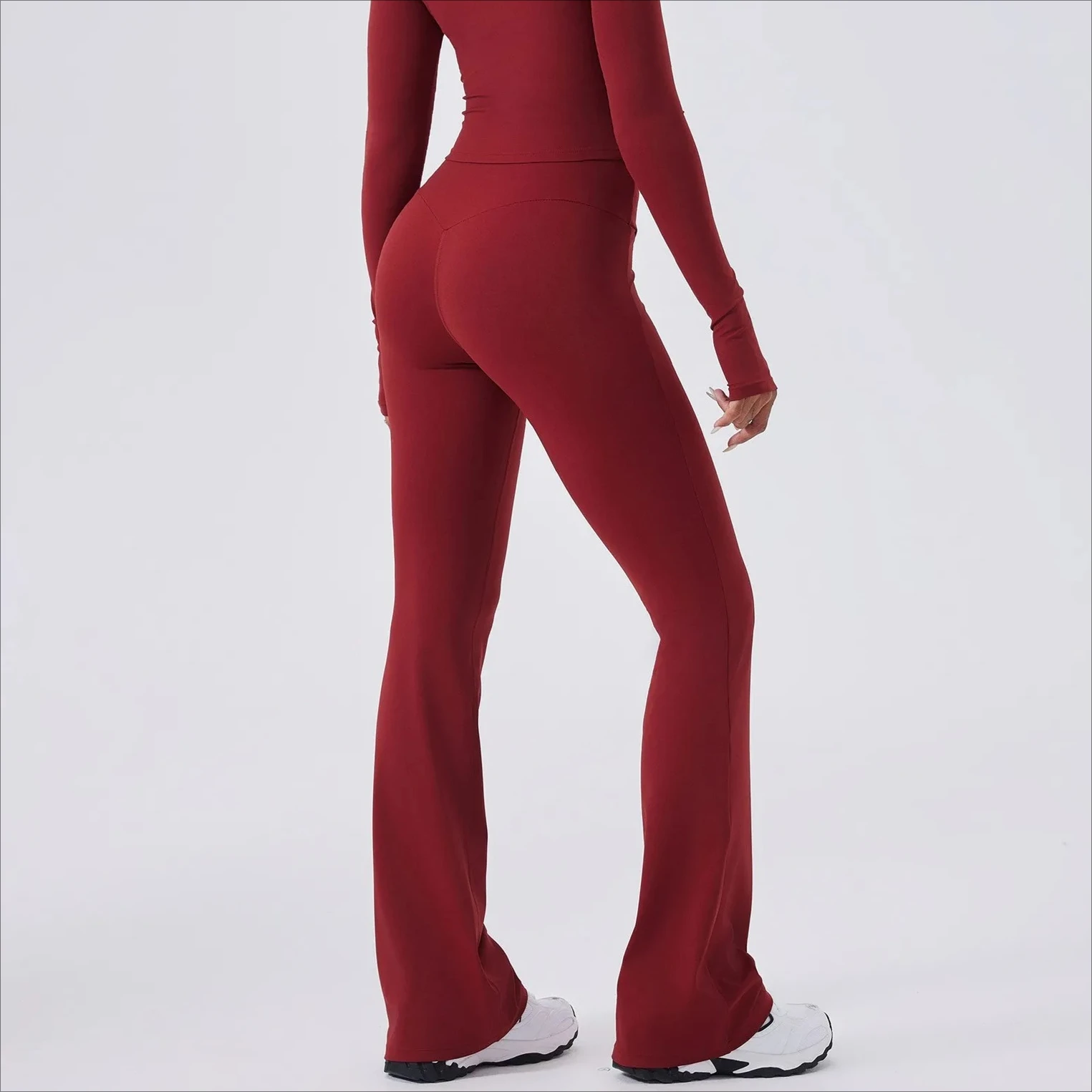 Autumn High Waist Flared Yoga Pants Push Up Front Cross Gym Sports Pants Women Quick-Dry Dance Pilates Wide Leg Workout Leggings