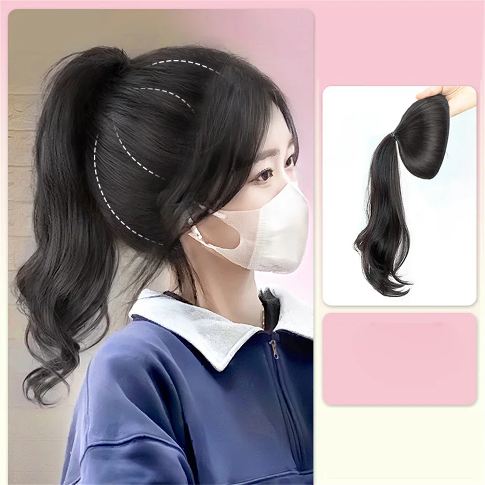 Trendy Curly Ponytail Wig Women Natural Wigs Perfect Head Shape Simulated Pomelo Peel for Ultra Light Hair Growth Curly Hair Pon