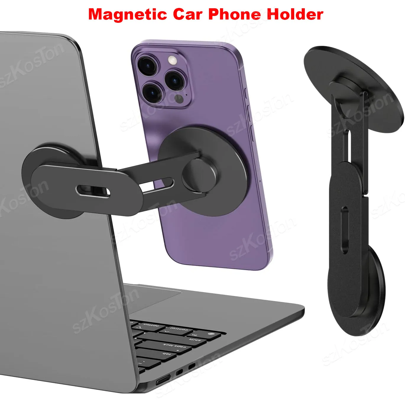 

Magnetic Laptop & Car Phone Holder for Tesla Model 3/X/Y/S for Mag/safe IPhone 16/15/14 Metal Adjustable Side Mount Bracket