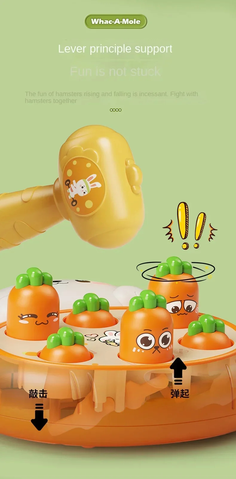 

Cartoon Montessori Baby Toys Toddler Educational Birthday Gift Animal Theme Knocking Game Parent Child Board Hammering Game