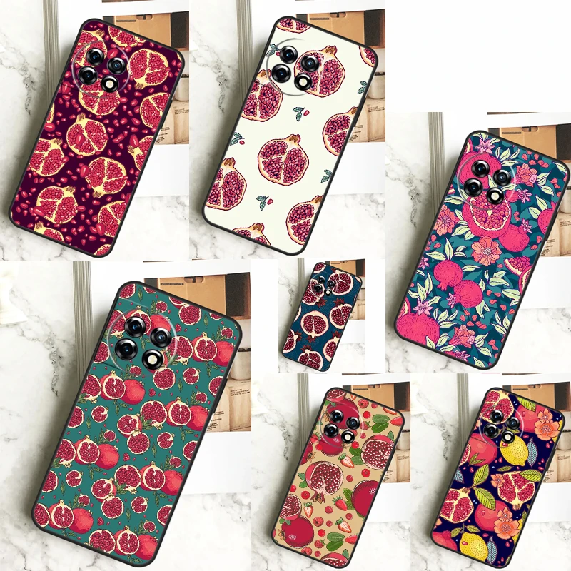 tropical pomegranate pattern Case For OnePlus 12R 12 11 9 10 Pro 10R 9R 8T 10T Nord CE 2 3 Lite 2T N10 N20 N30 CE4 Cover