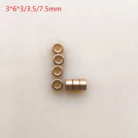 10pcs/lot Inner Hole:3mm Out Diameter:6mm brass Copper Base Bushing Guide Sleeve Precision Oil Bearing gear