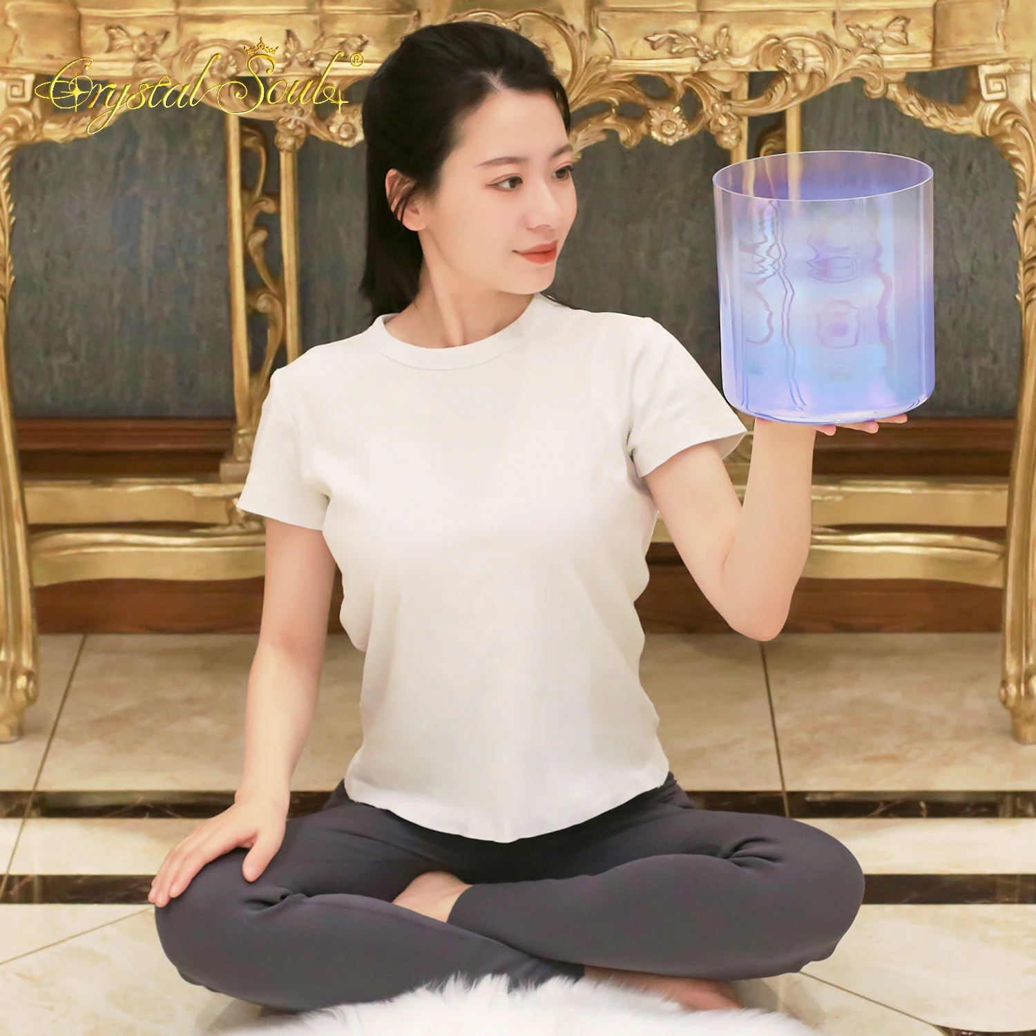 Crystal Soul Classic Blue Purple Alchemy Crystal Singing Bowl for Meditation Seven Chakra Sound Therapy Prefect Pitch