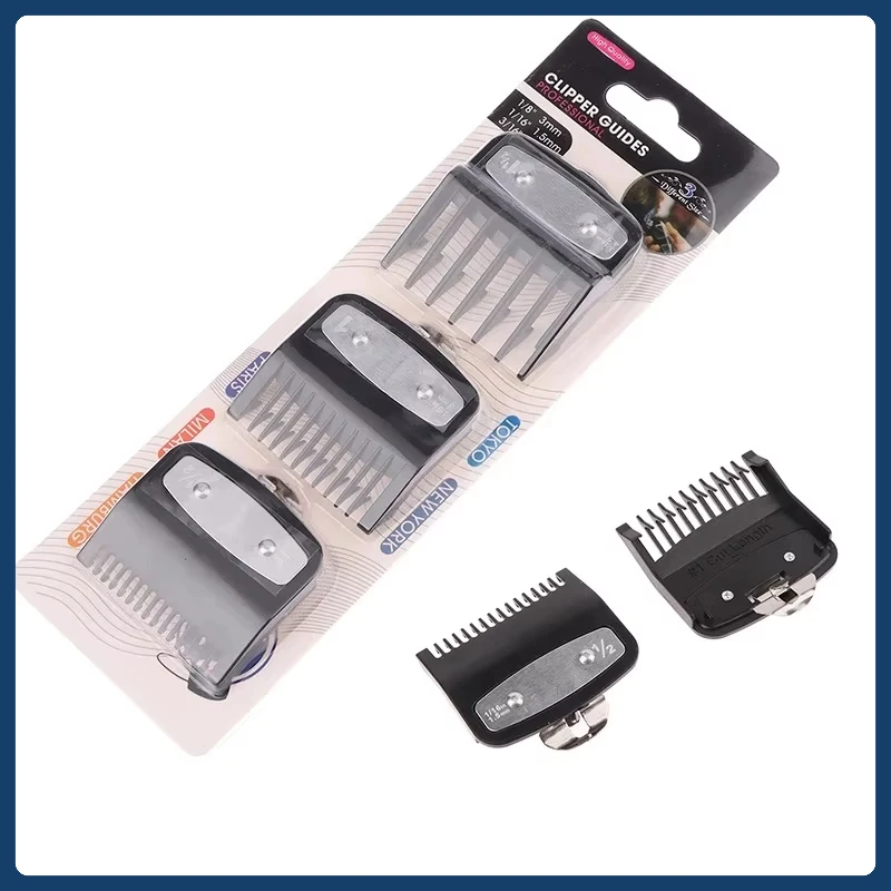 

Hair Clipper Black Limit Comb Set Guards Guide Combs Trimmer Cutting Guides Styling Tools Attachment Compatible 1.5mm 3mm 4.5mm