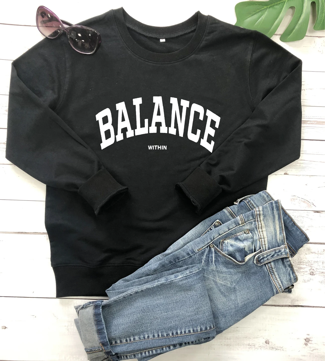 BALANCE WITHIN Sweatshirt Funny Slogan Pullovers Girl Personality Sweats Women Fashion Casual Cotton Vintage Top