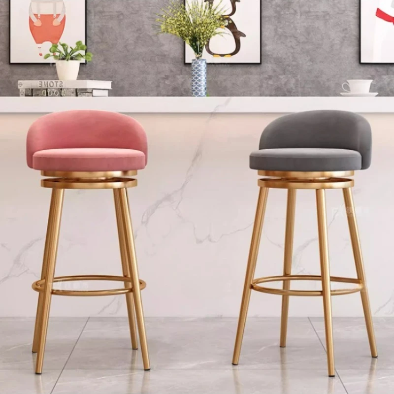 Tabouret de bar pivotant avec dossier, tabouret de comptoir moderne, hauteur 360 ° Base métallique antidérapante rotative pour bar à domicile/salon/zone de réception