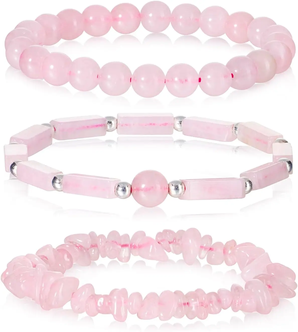 

3 шт. браслеты из натурального камня для женщин, 8 мм, браслеты из хрустальных бусин, ручной работы, эластичные браслеты, лечебные кристаллы, ювелирные украшения для женщин
