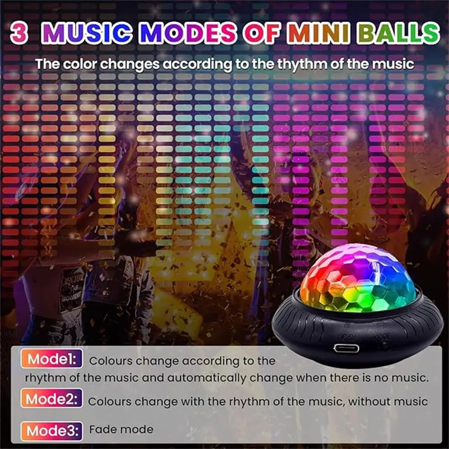 1/2PcsMulti color adjustable disco Lamp ambient light USB interface indoor party festival dancing night light, suitable for Disc