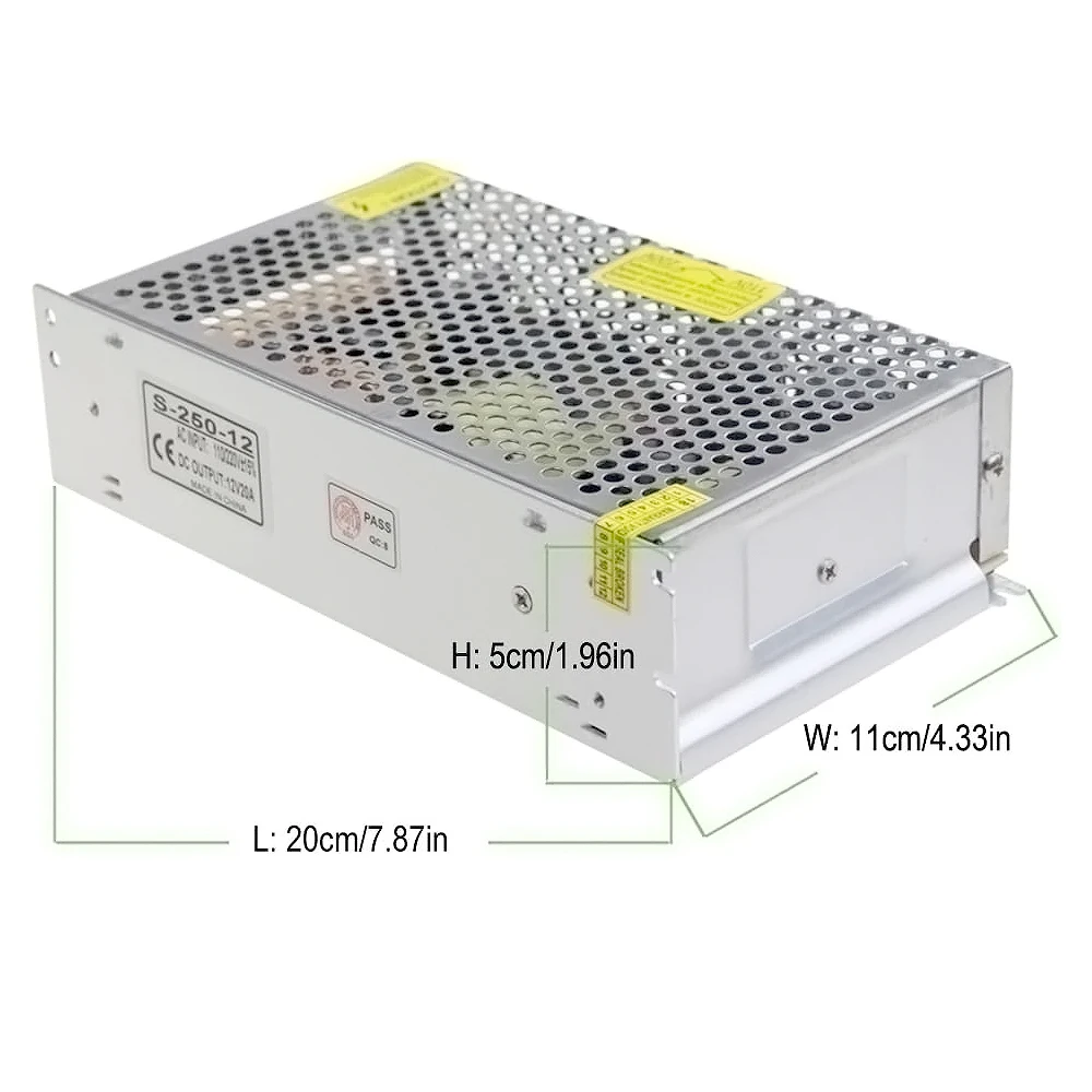 Imagem -02 - Transformador de Alimentação Comutada Smps para Tiras Led Cctv dc 5v 12v 24v 36v 48v 60w 360w 600w 800w 1000w ca 110v 220v