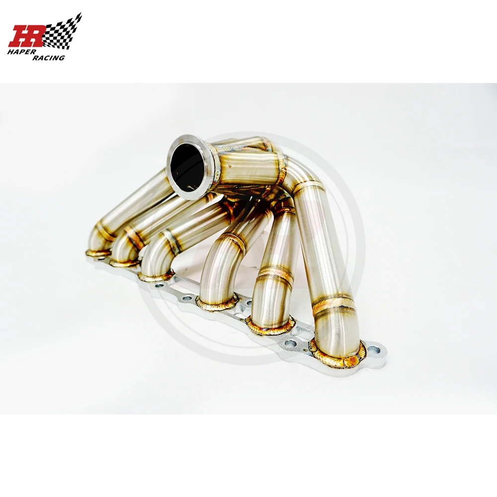 HP RACING SS304 3mm Steam Pipe  Equal Length 3.0‘’ V band Turbo Manifold  For Mk4 Le xus GS300 2JZGE To yo ta Supra