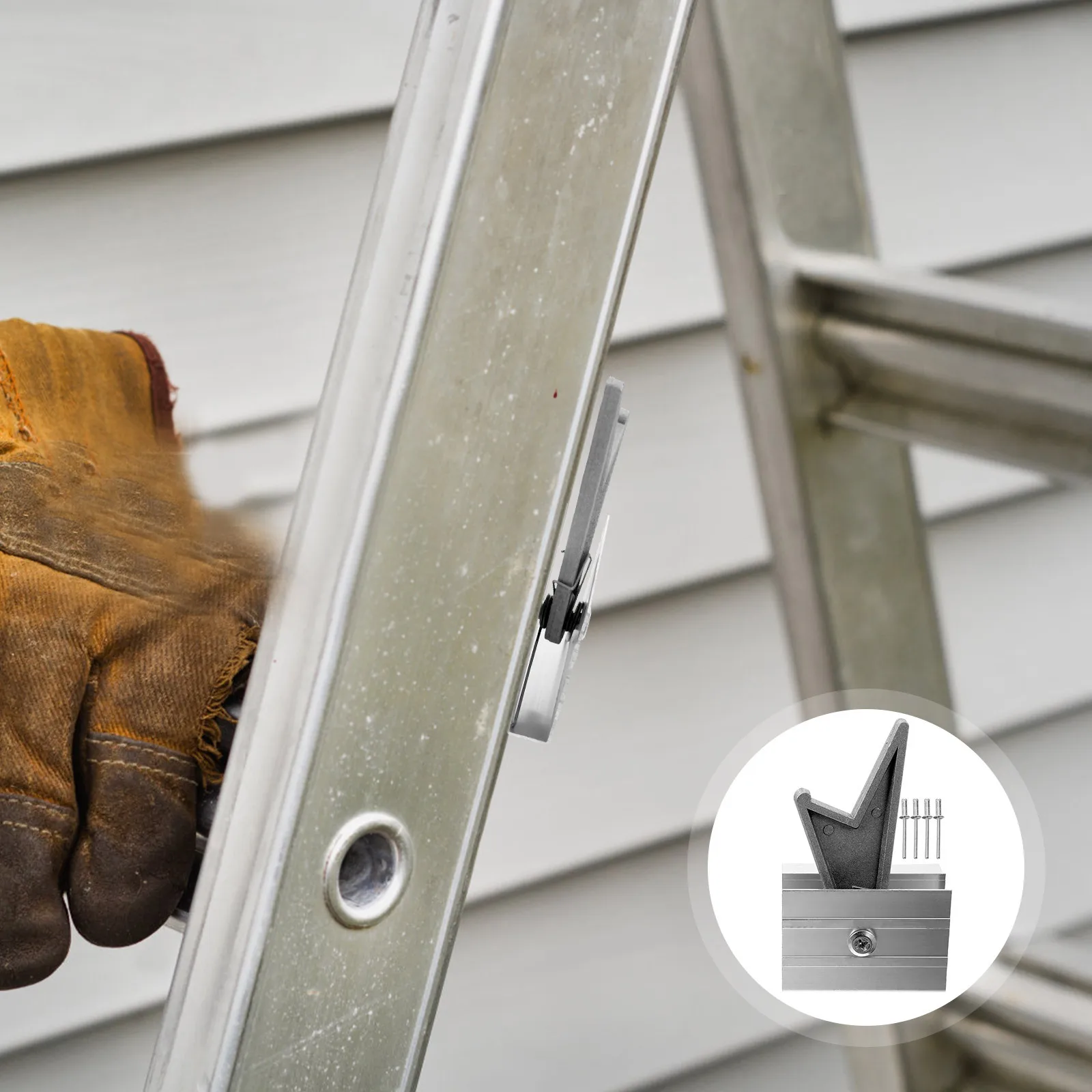 2 قطعة مجموعة قفل الرنين الفولاذ المقاوم للصدأ لاستبدال تمديد استقرار سلم معدني اكسسوارات المنزلية أقفال الرونج التمديد #1