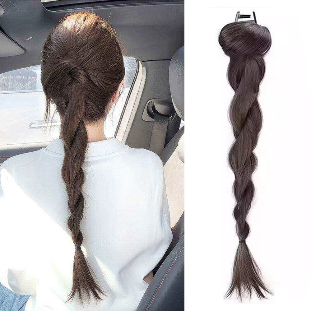 Claw Clip Bun Twist Braid Ponytail Synthetic Hair Heat Resistant Hair Accessories for Women Daily Party Wedding Decor